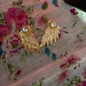 SALE Angel wing jacket earrings